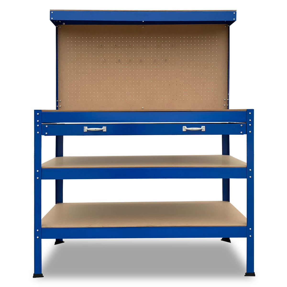 3-Layered Work Bench Garage Storage Table Tool Shop Blue
