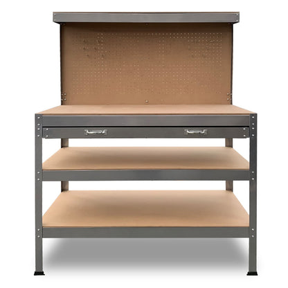 Work Bench Silver Storage Table 120x60x155cm