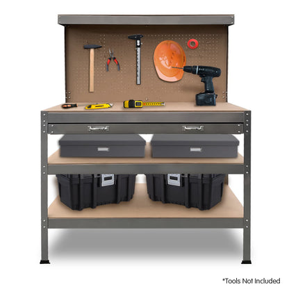 Work Bench Silver Storage Table 120x60x155cm