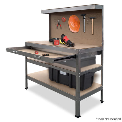 Work Bench Silver Storage Table 120x60x155cm