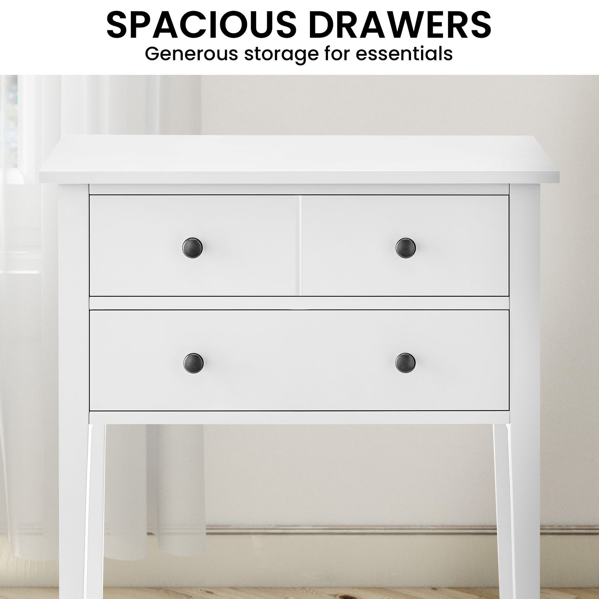 White Sven Nightstand Sleek Bedside Table