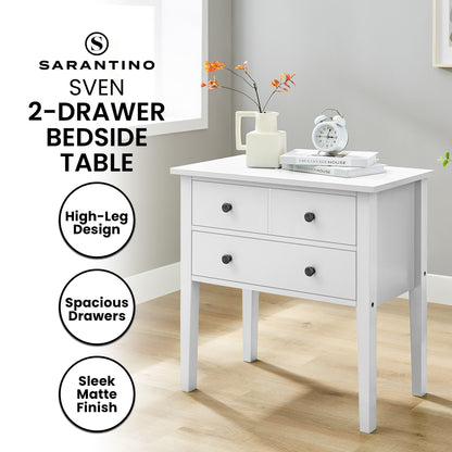 White Sven Nightstand Sleek Bedside Table