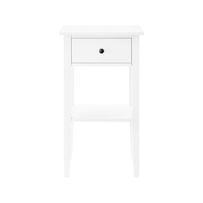 White Rue Nightstand Elegant Side Table