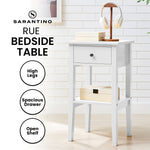 White Rue Nightstand Elegant Side Table