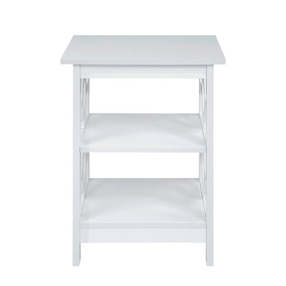 Oliver 2-Tier Bedside Table - White