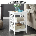 Oliver 2-Tier Bedside Table - White