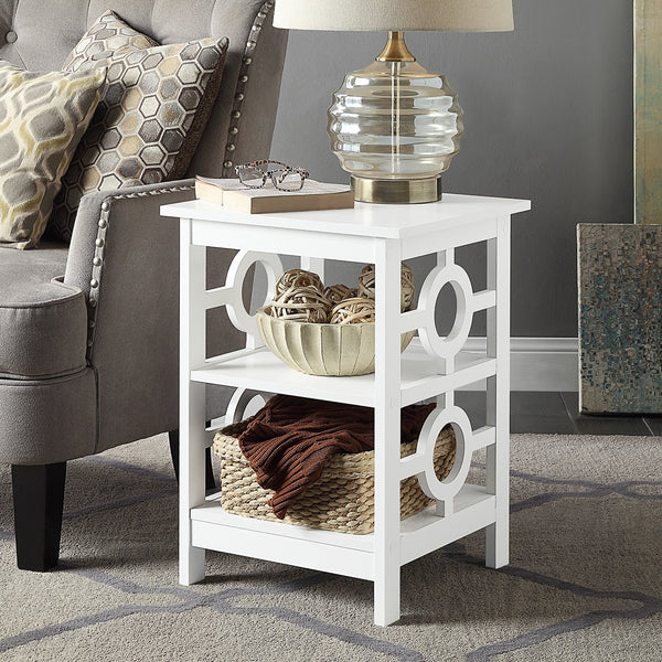  Oliver 2-Tier Bedside Table - White