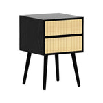 Black Nightstand Versatile Bedside Table