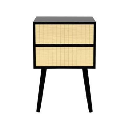 Black Nightstand Versatile Bedside Table