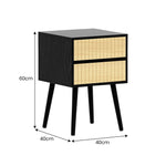 Black Nightstand Versatile Bedside Table