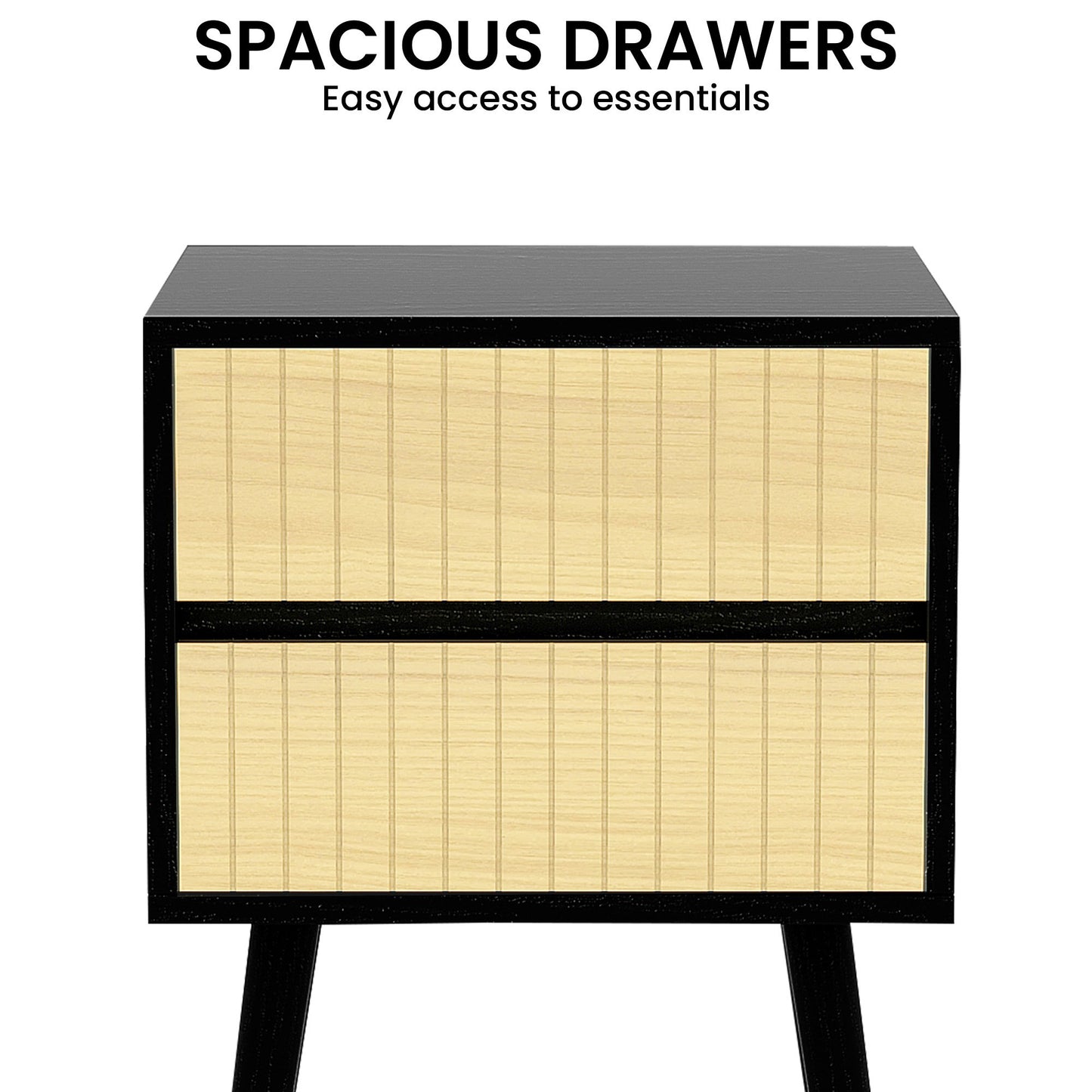 Black Nightstand Versatile Bedside Table