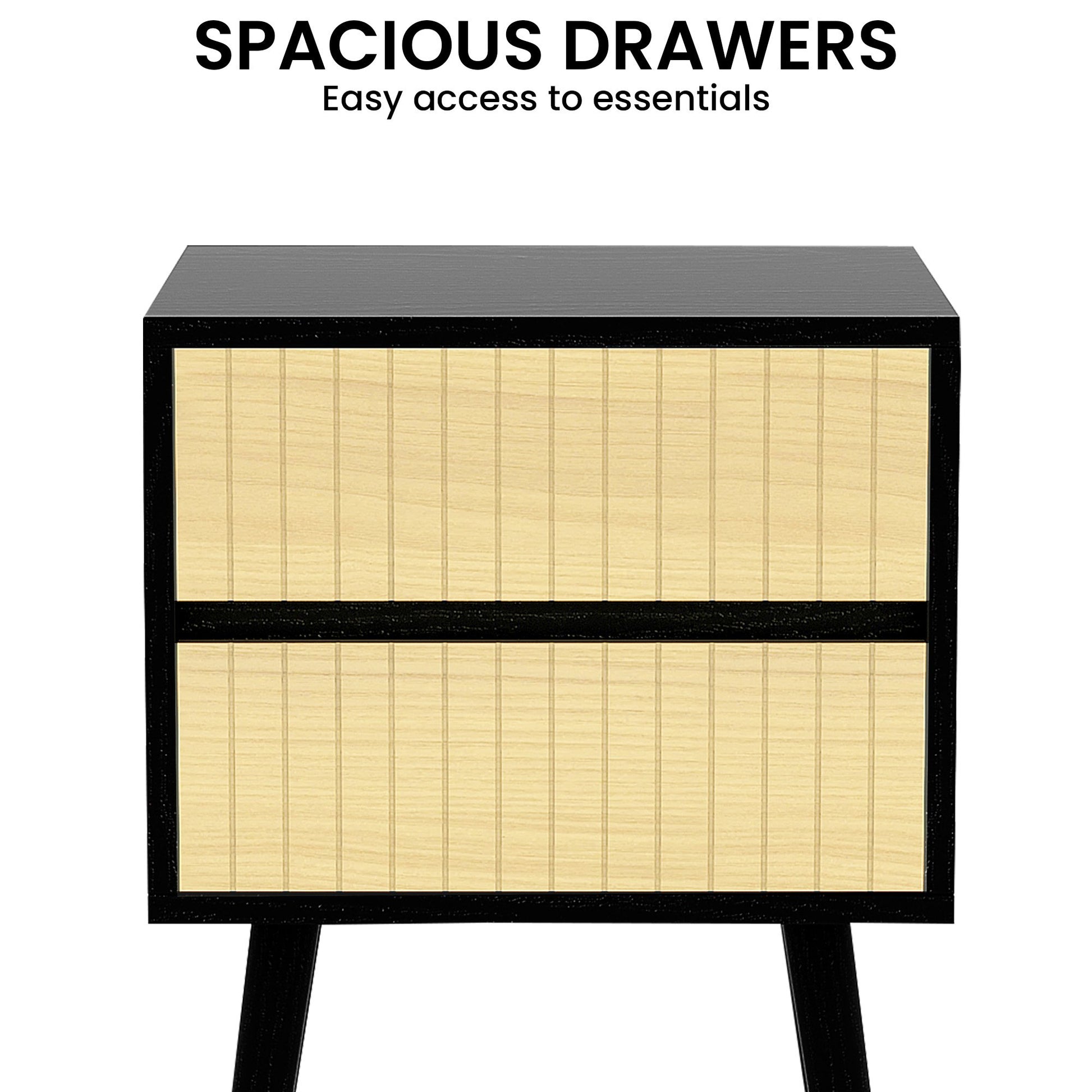 Black Nightstand Versatile Bedside Table
