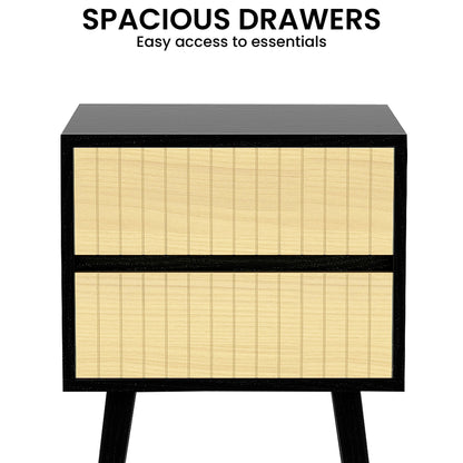 Black Nightstand Versatile Bedside Table