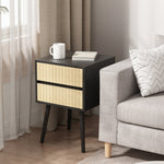 Black Nightstand Versatile Bedside Table