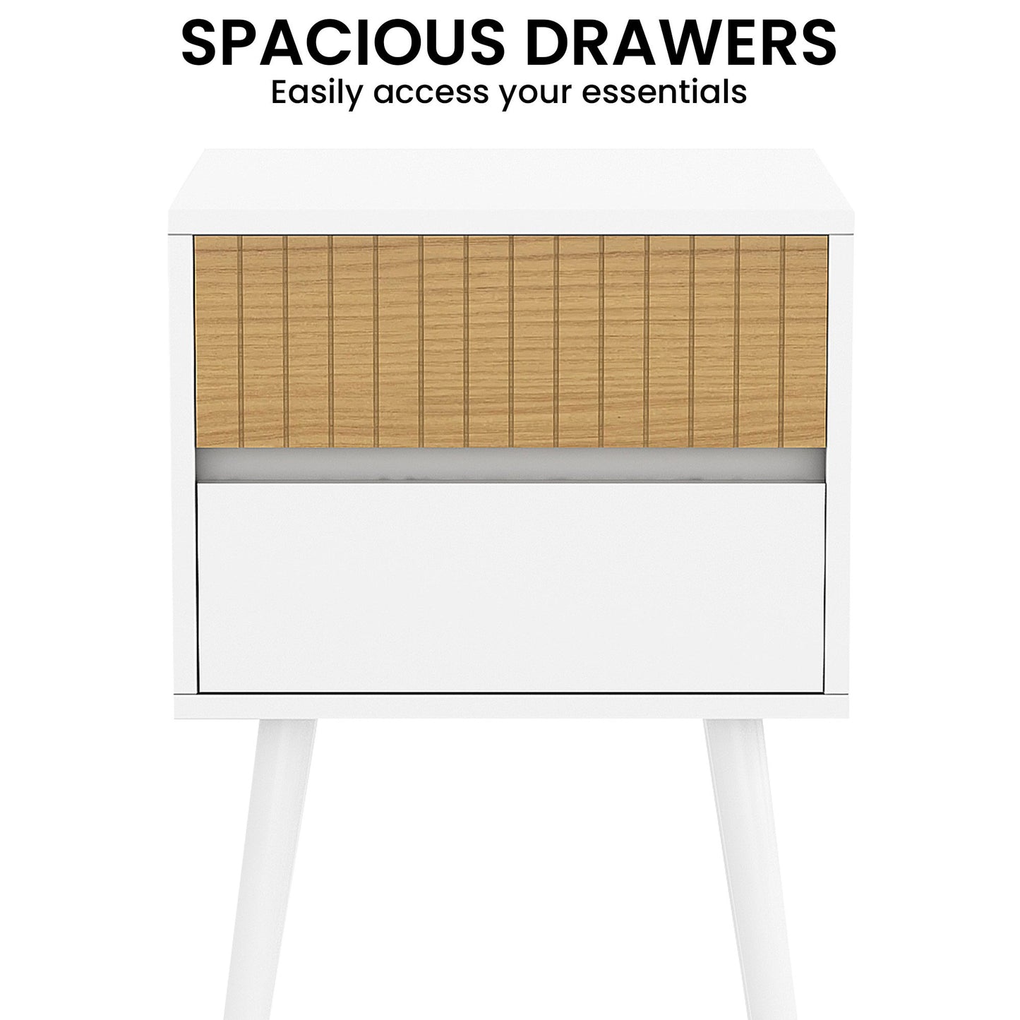 White Nightstand Versatile Bedside Table