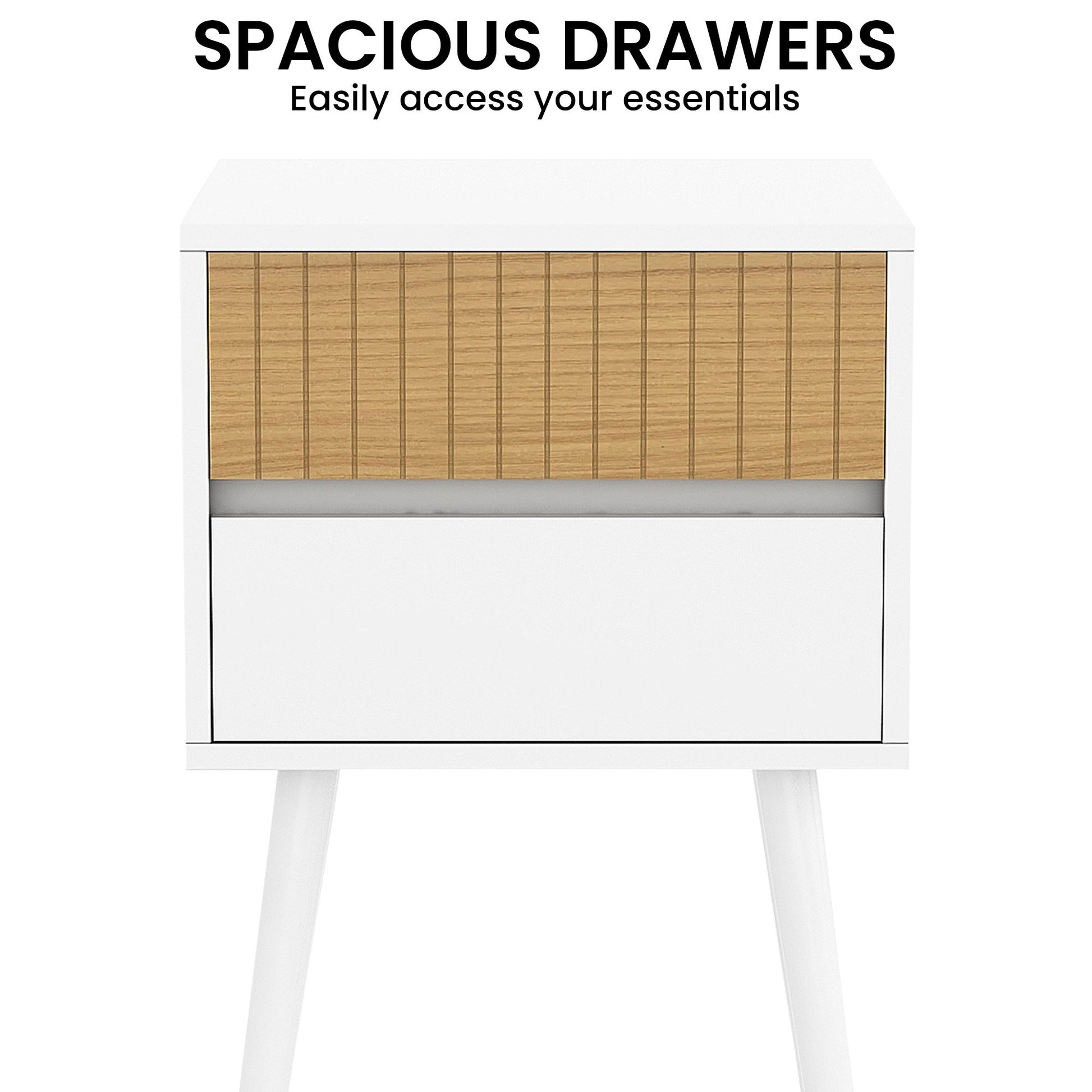 White Nightstand Versatile Bedside Table