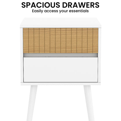 White Nightstand Versatile Bedside Table