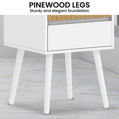 White Nightstand Versatile Bedside Table