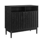 Black/Natural/White Two Door Sideboard with Sleek and Modern Storage Design