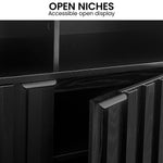 Black/Natural/White Two Door Sideboard with Sleek and Modern Storage Design