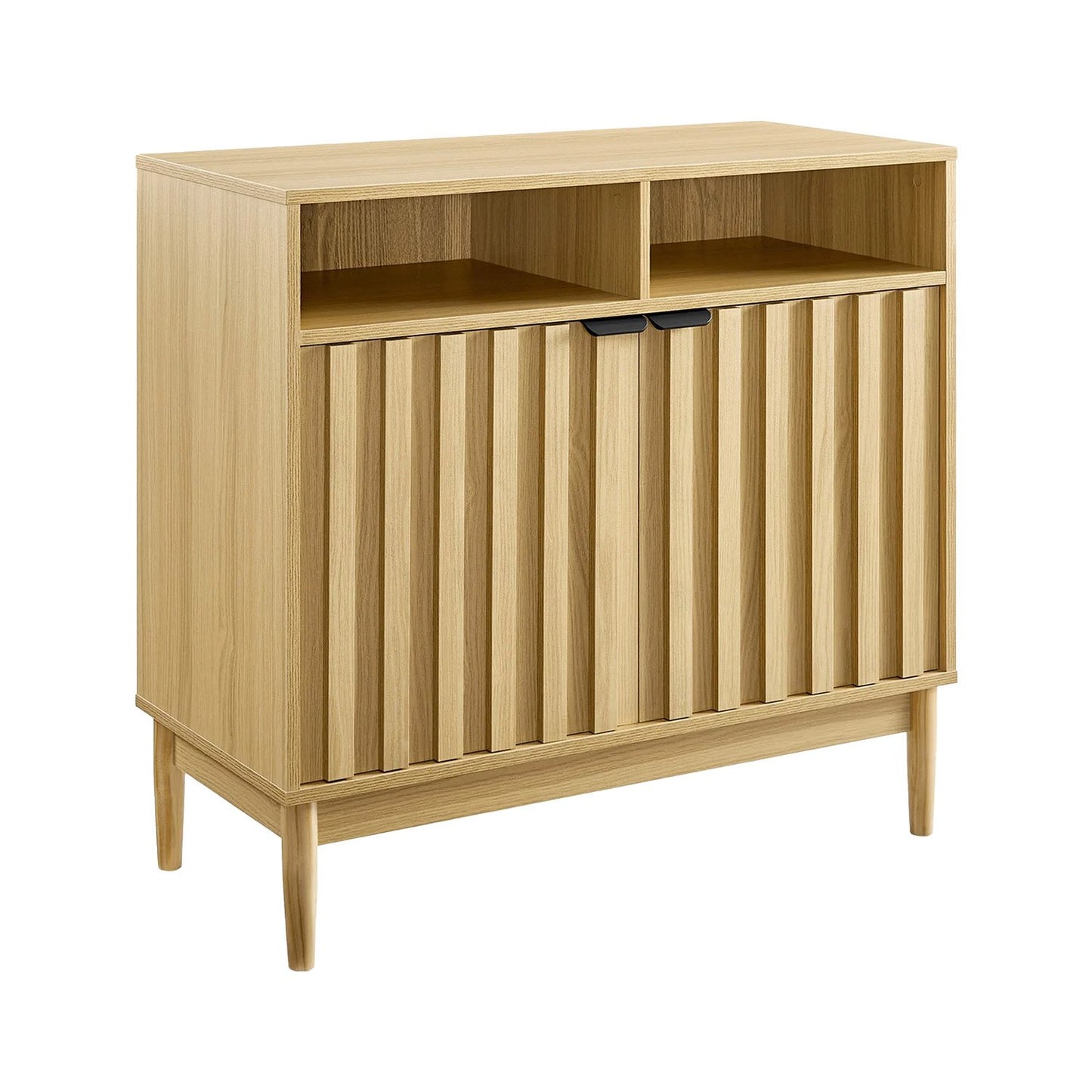 Black/Natural/White Two Door Sideboard with Sleek and Modern Storage Design