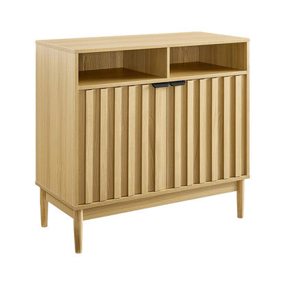 Black/Natural/White Two Door Sideboard with Sleek and Modern Storage Design