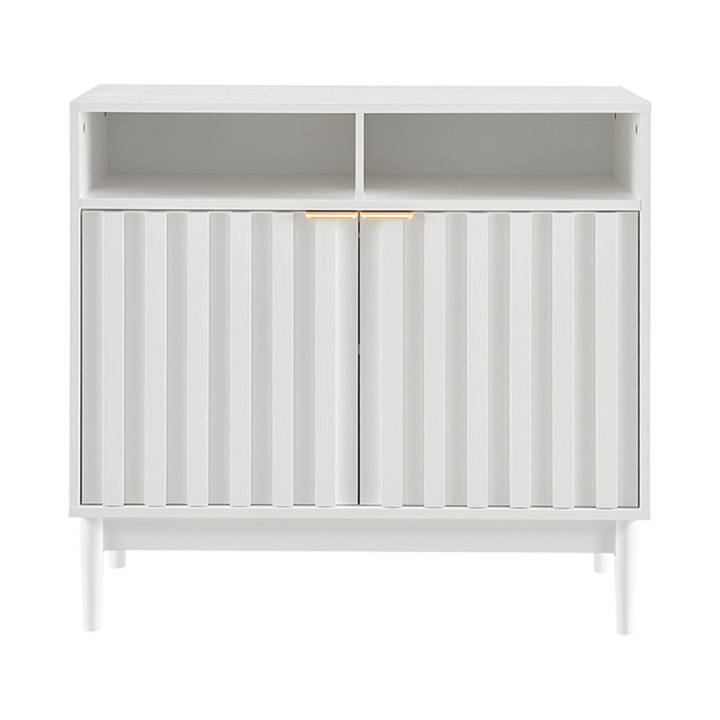 Black/Natural/White Two Door Sideboard with Sleek and Modern Storage Design