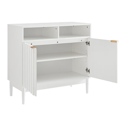 Black/Natural/White Two Door Sideboard with Sleek and Modern Storage Design