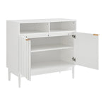 Black/Natural/White Two Door Sideboard with Sleek and Modern Storage Design