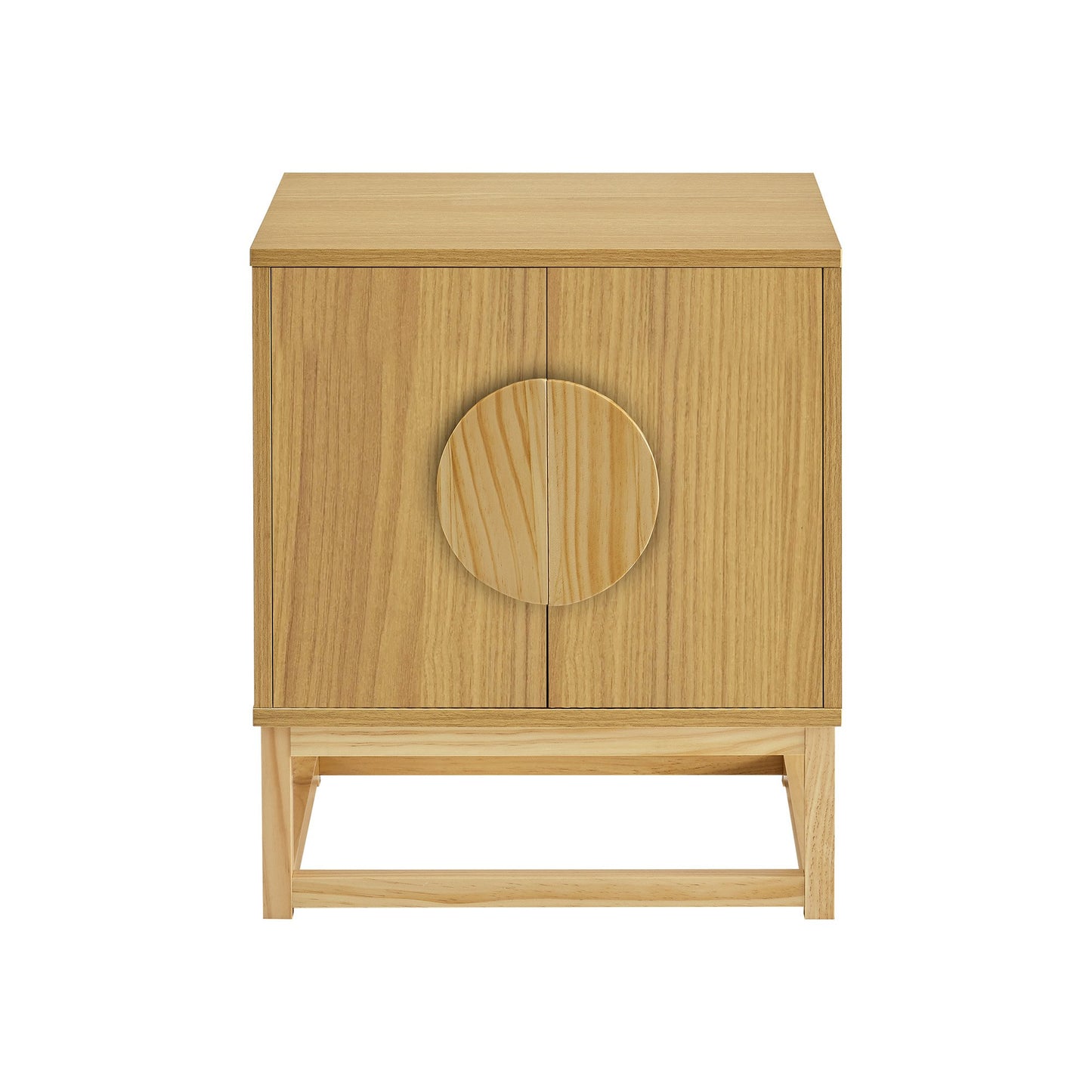 Luca Bedside Table Split Door Night Stand - Natural