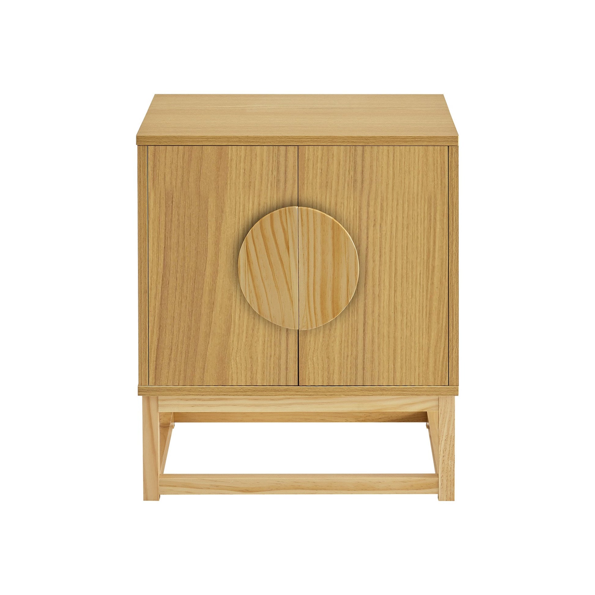 Luca Bedside Table Split Door Night Stand - Natural