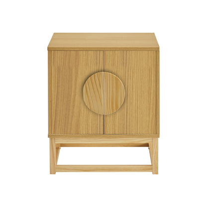 Luca Bedside Table Split Door Night Stand - Natural