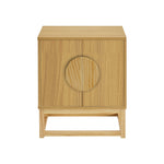 Luca Bedside Table Split Door Night Stand - Natural