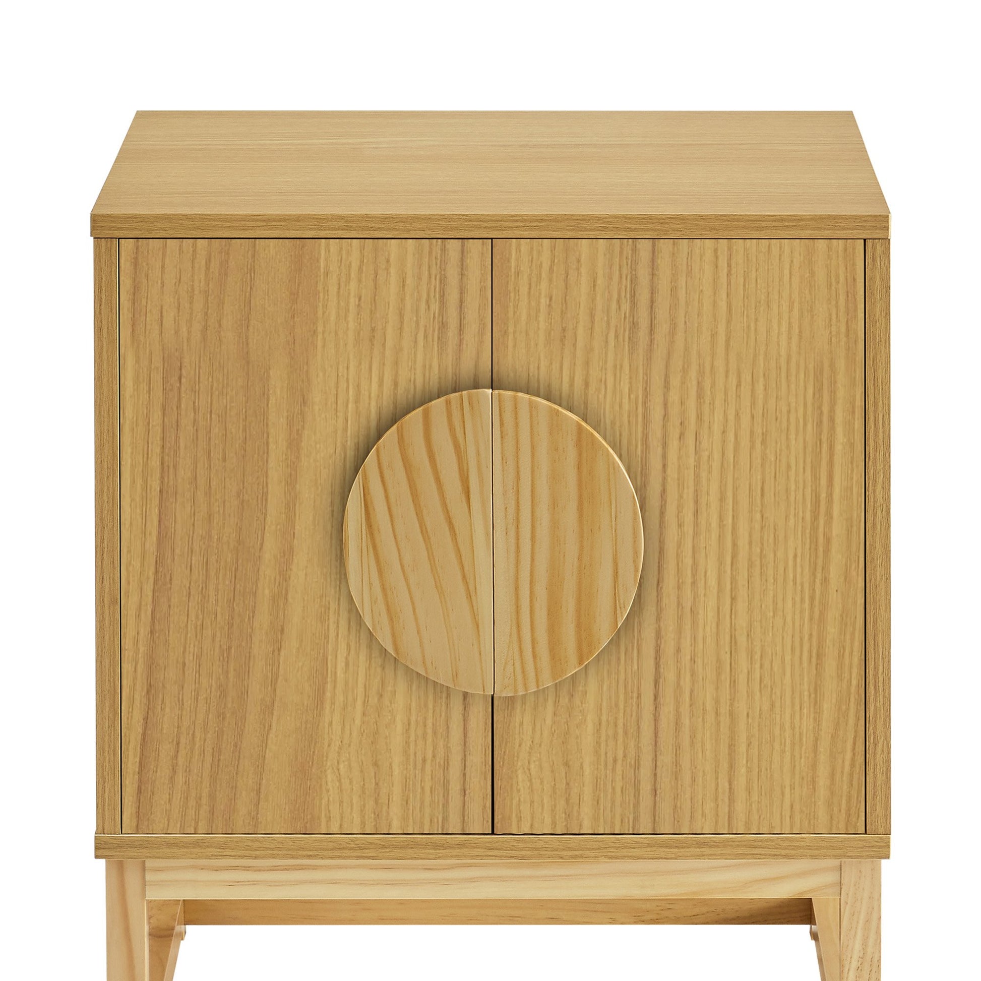 Luca Bedside Table Split Door Night Stand - Natural