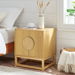 Luca Bedside Table Split Door Night Stand - Natural