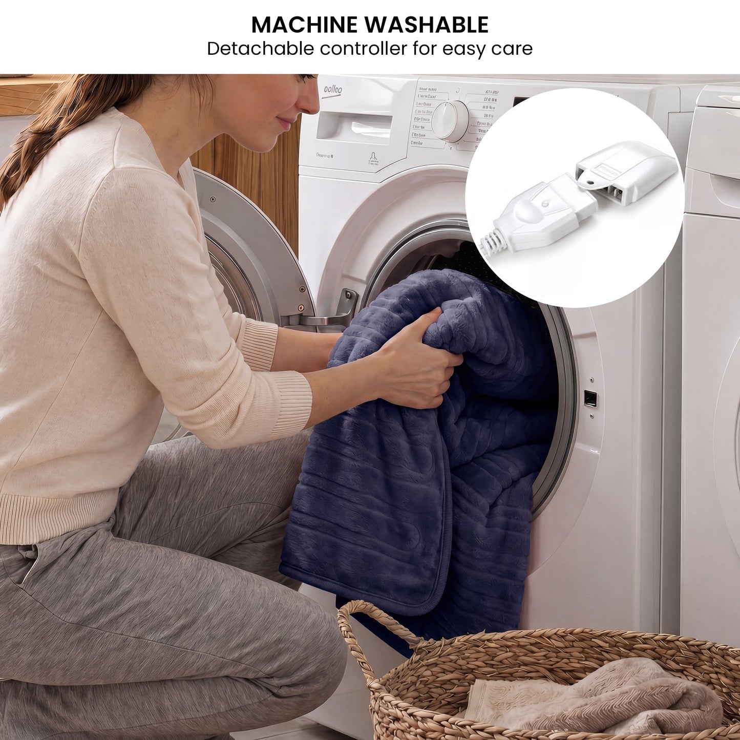 Electric Heated Blanket Throw Fleece 10 Settings | HomeAndLiving