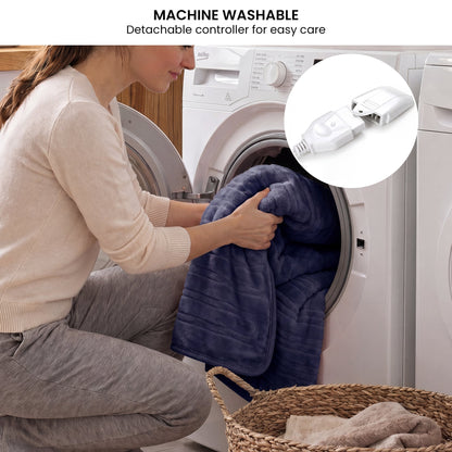 Electric Heated Blanket Throw Fleece 10 Settings | HomeAndLiving