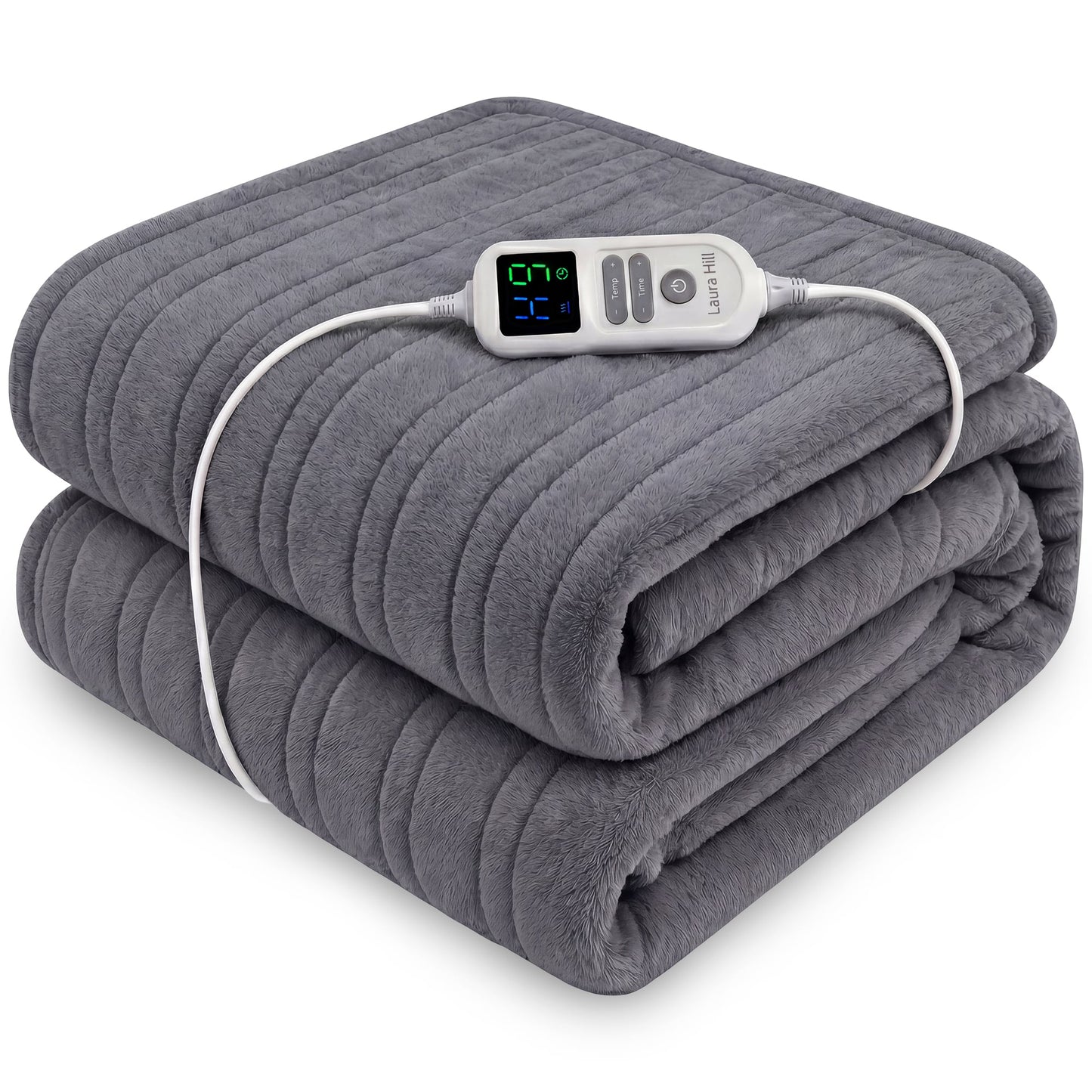 Electric Heated Blanket 10 Heat Settings Grey | HomeAndLiving