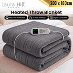 Electric Heated Blanket 10 Heat Settings Grey | HomeAndLiving
