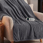 Electric Heated Blanket 10 Heat Settings Grey | HomeAndLiving