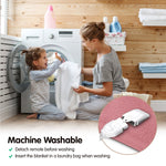 Hill Heated Electric Blanket Throw Rug Coral Warm Fleece Pink