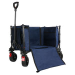 Collapsible 120L Blue Camping Trolley Steel Picnic Shopping Cart
