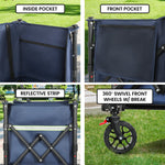 Collapsible 120L Blue Camping Trolley Steel Picnic Shopping Cart