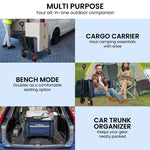 Collapsible 120L Blue Camping Trolley Steel Picnic Shopping Cart