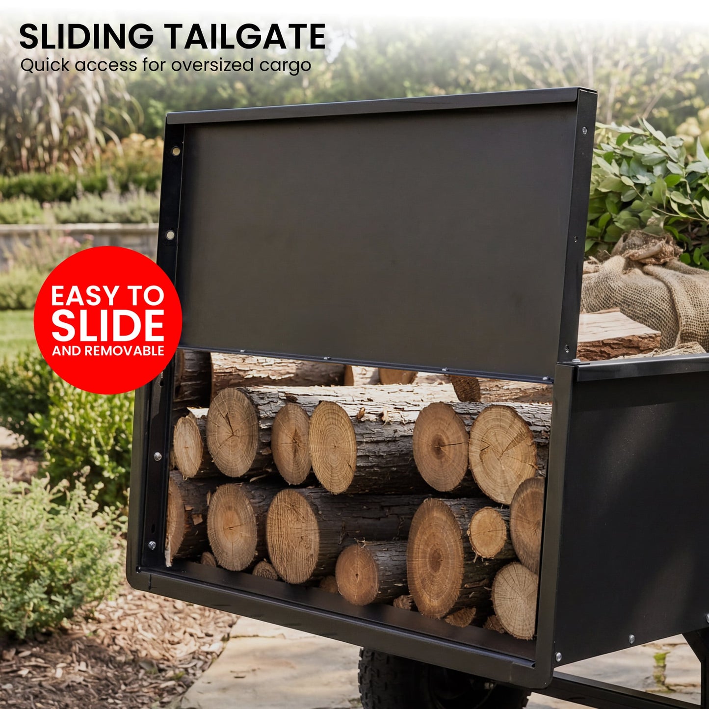 Heavy Duty Steel Dump Cart 207.5x103.5x81.5cm
