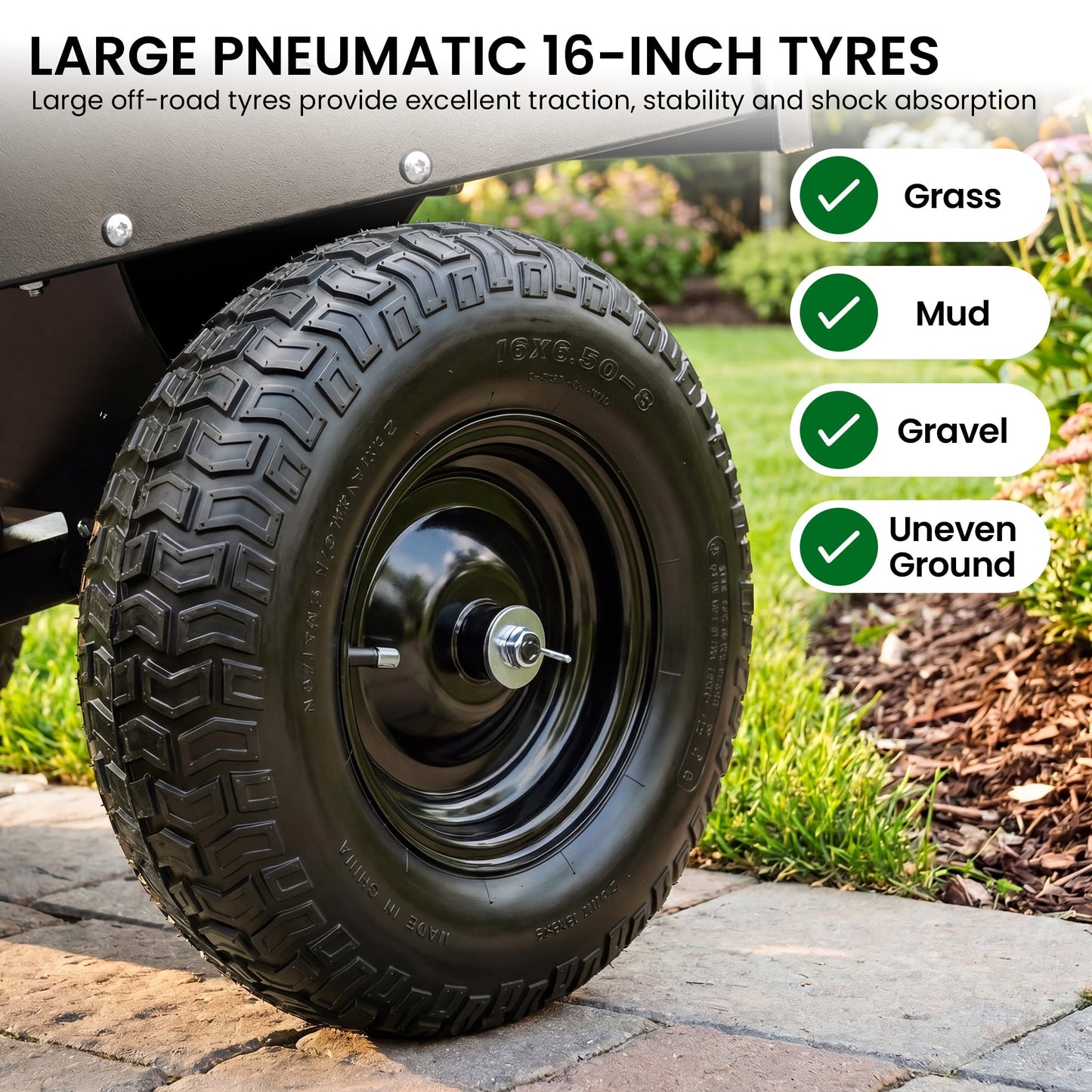 Heavy Duty Steel Dump Cart 207.5x103.5x81.5cm