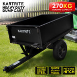 Heavy Duty Dump Cart 270kg Capacity Pneumatic Tyres Quick Release Pedal Removable Tail