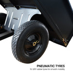 Heavy Duty Dump Cart 270kg Capacity Pneumatic Tyres Quick Release Pedal Removable Tail