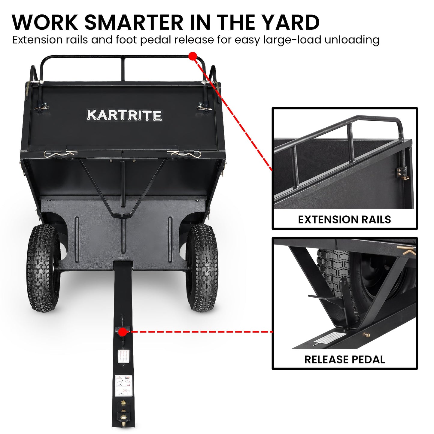Heavy Duty Steel Dump Cart 168x83x92cm
