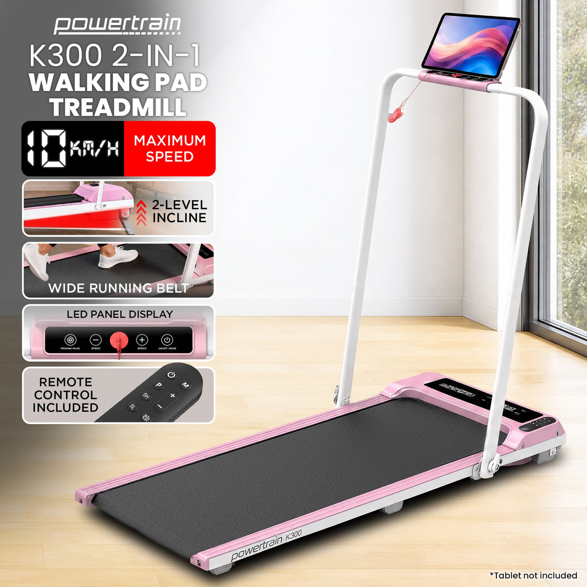 Foldable Treadmill 2-in-1 Walking Pad 1000x400cm